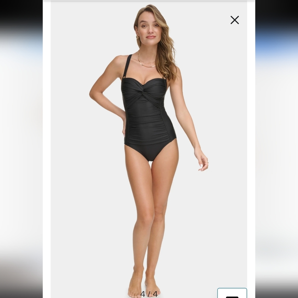 DKNY, Twist Tummy Control One-Piece Swimsuit Sz XL #A72
